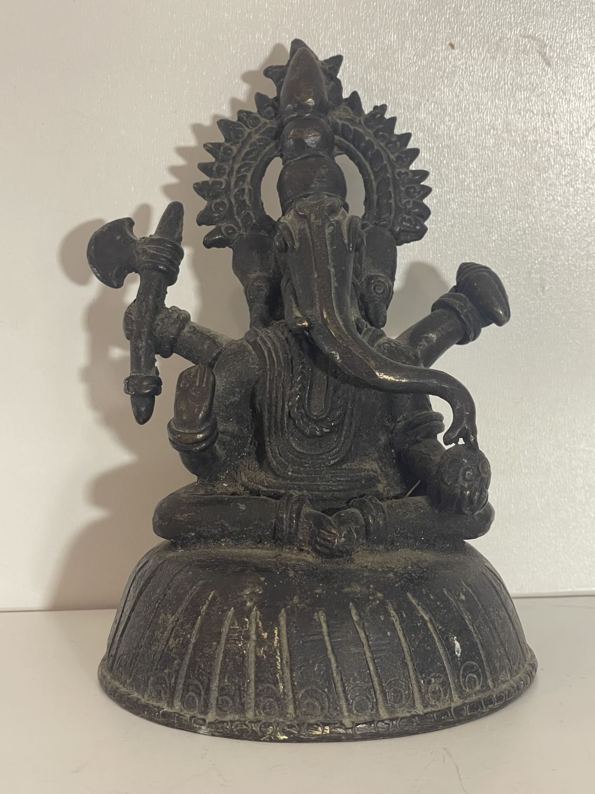Antique Indian Bronze Ganesha Deccan Hindu Statue 18th-19th C 13cm 712g