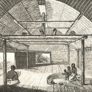 Tonga 1836 House Interior Engraving Polynesia Pacific Dumont d'Urville Océanie