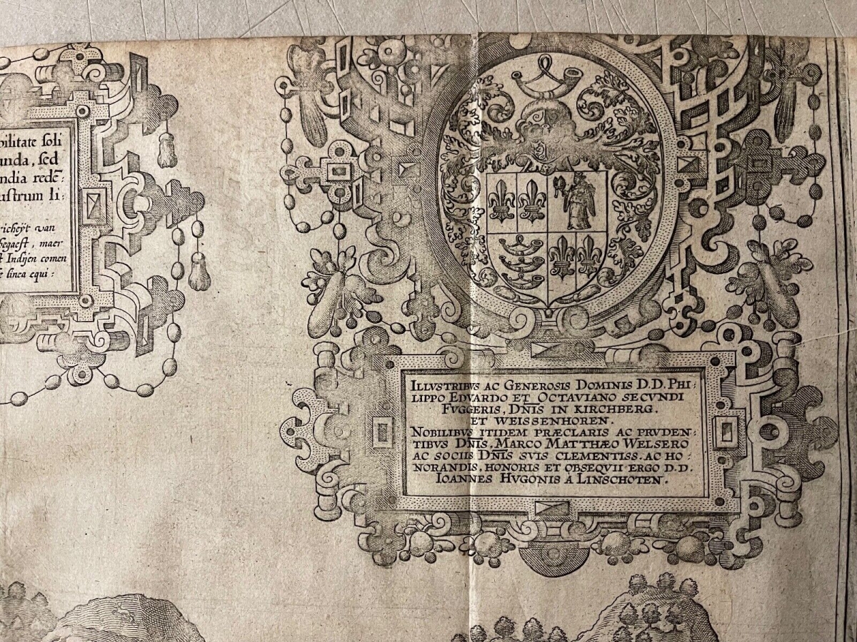 Jan Huygen van Linschoten Saint Helena Map 1596 Doetecum Engraving – Image 12