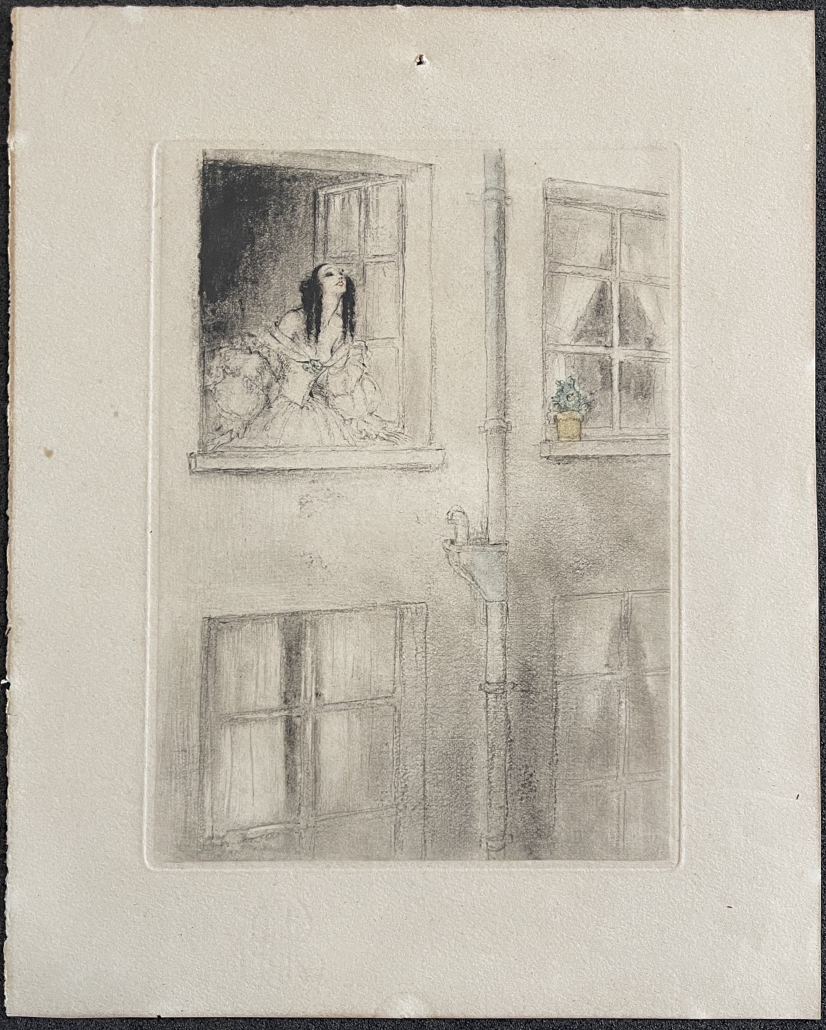 Partager Louis Icart Marguerite at the Window Art Deco Etching c.1920 Paris France – Image 3