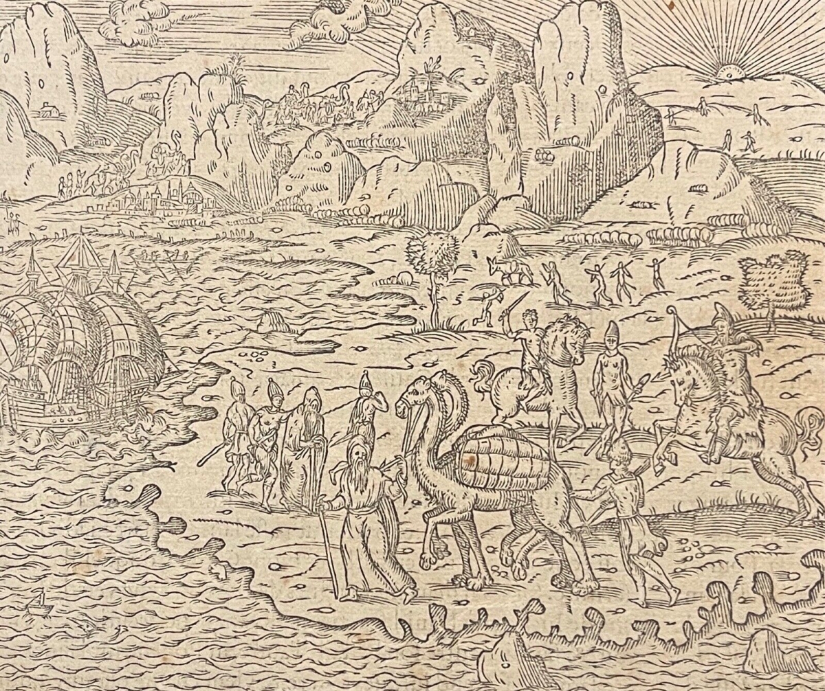 Syria André Thevet 1575 Muslim Merchants Camel Woodcut 16th C Syrie
