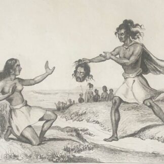 New Zealand Maori Danvin Monnin Original Engraving Oceania 1836