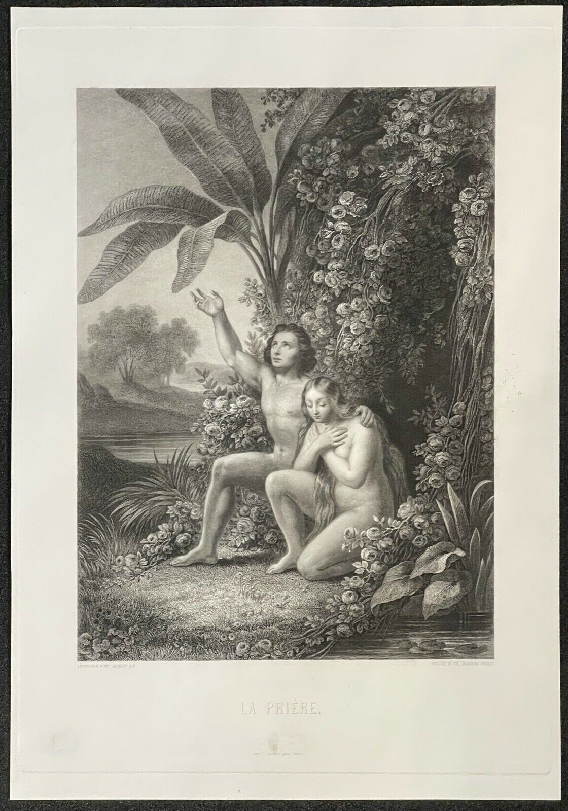Gustave Doré Paradise Lost The Prayer Adam and Eve 1863 Engraving French France – Image 2