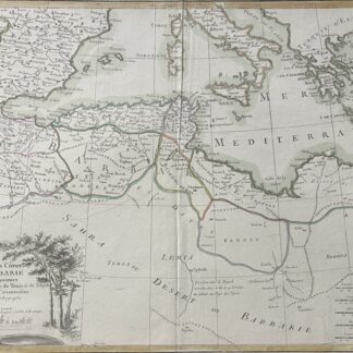 Map Morocco Algeria Tunisia Tripoli Libya North Africa Original 1787 Bonne