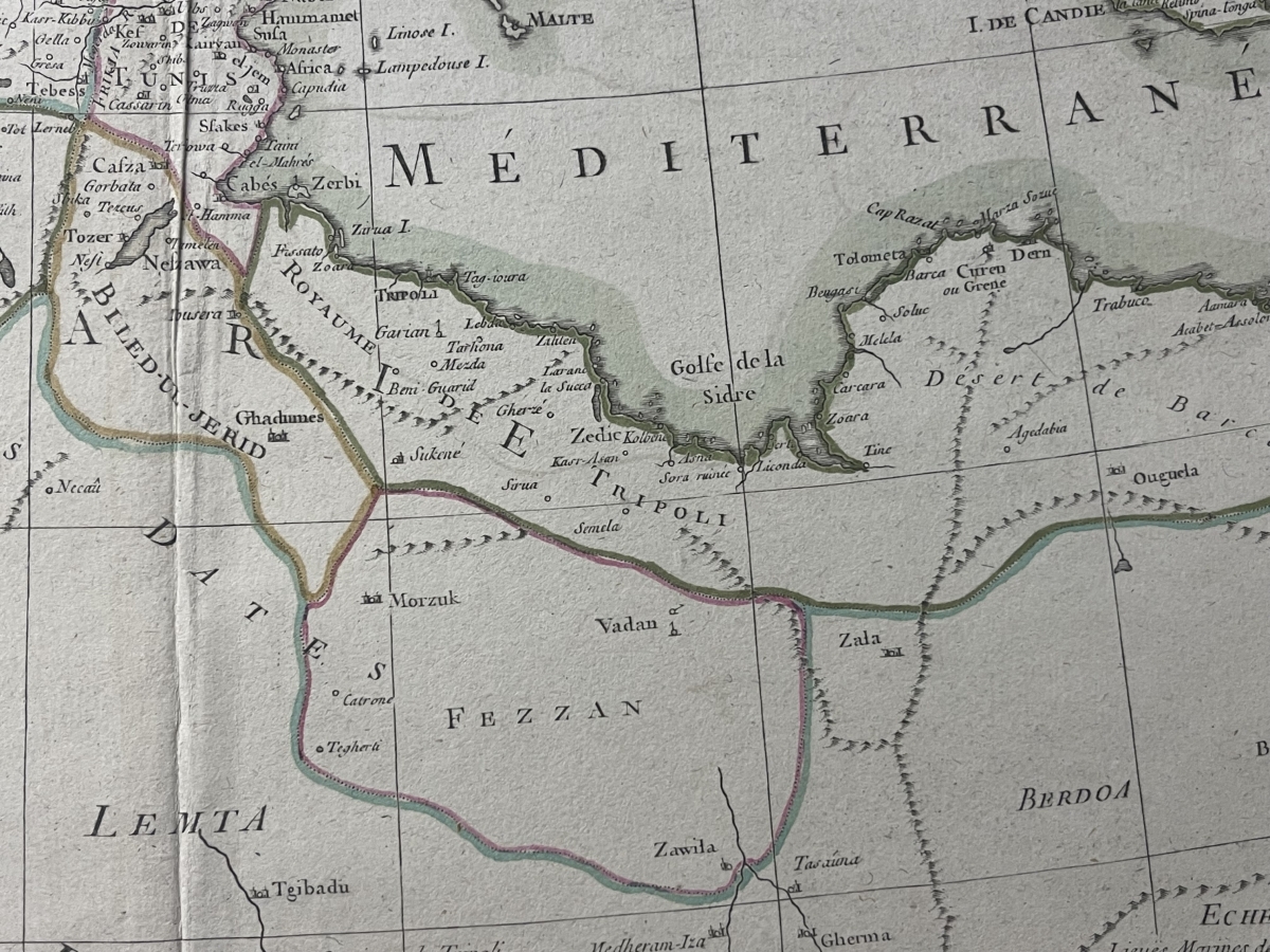 Map Morocco Algeria Tunisia Tripoli Libya North Africa Original 1787 Bonne – Image 8