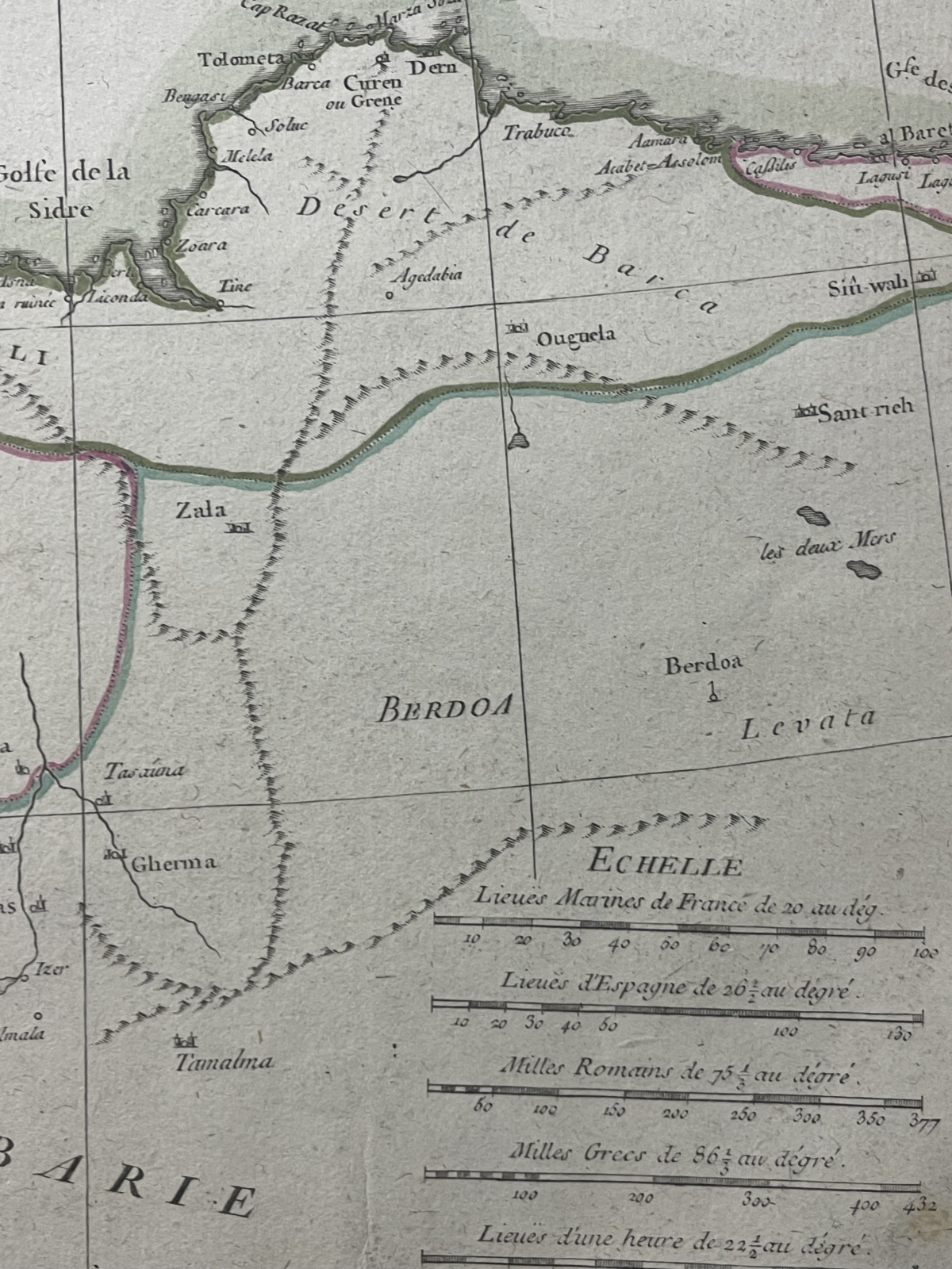 Map Morocco Algeria Tunisia Tripoli Libya North Africa Original 1787 Bonne – Image 9