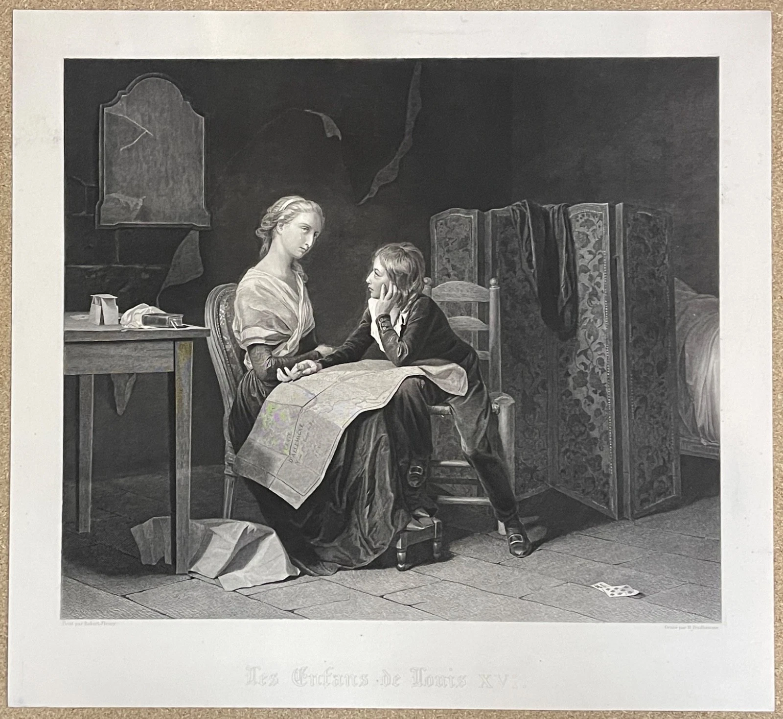 Louis XVI Children Temple Prison French Revolution Prudhomme Engraving c1880 – Image 2