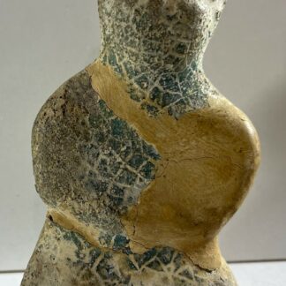 China Anthropomorphic Ceramic Figure Archaic Style Blue Green Glaze Ancient Type