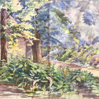 Saint-Cloud Paris Original Watercolor Landscape March 31 1905 French School