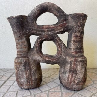 Rare Moroccan Double Spout Pottery Jug Berber 17th Century or Earlier Maroc