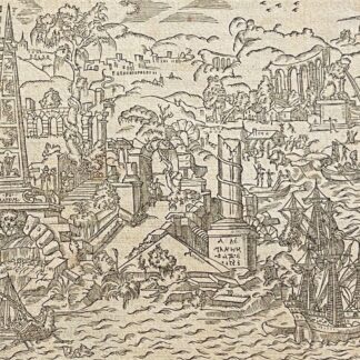 Athènes Grèce 1575 André Thevet Gravure sur bois Vue ancienne