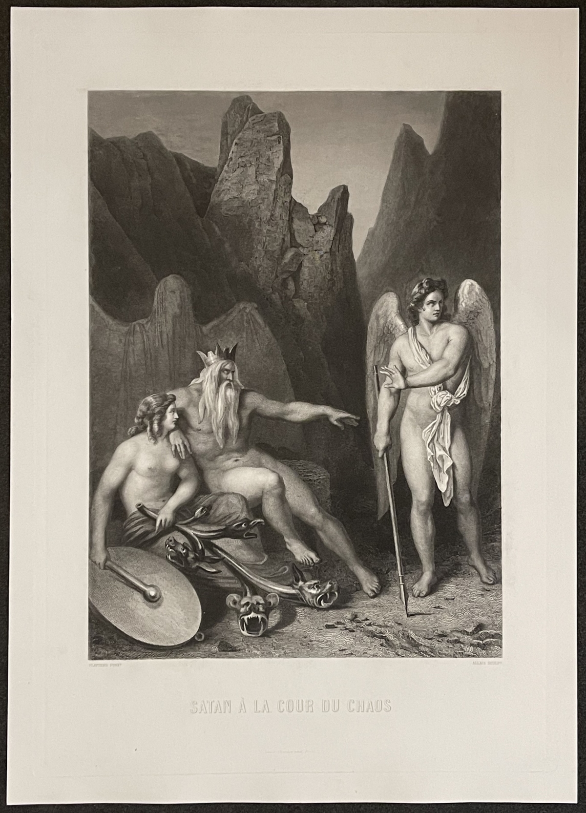 Gustave Doré Satan at the Court of Chaos Paradise Lost 1863 Antique Engraving – Image 2