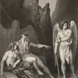Gustave Doré Satan at the Court of Chaos Paradise Lost 1863 Antique Engraving