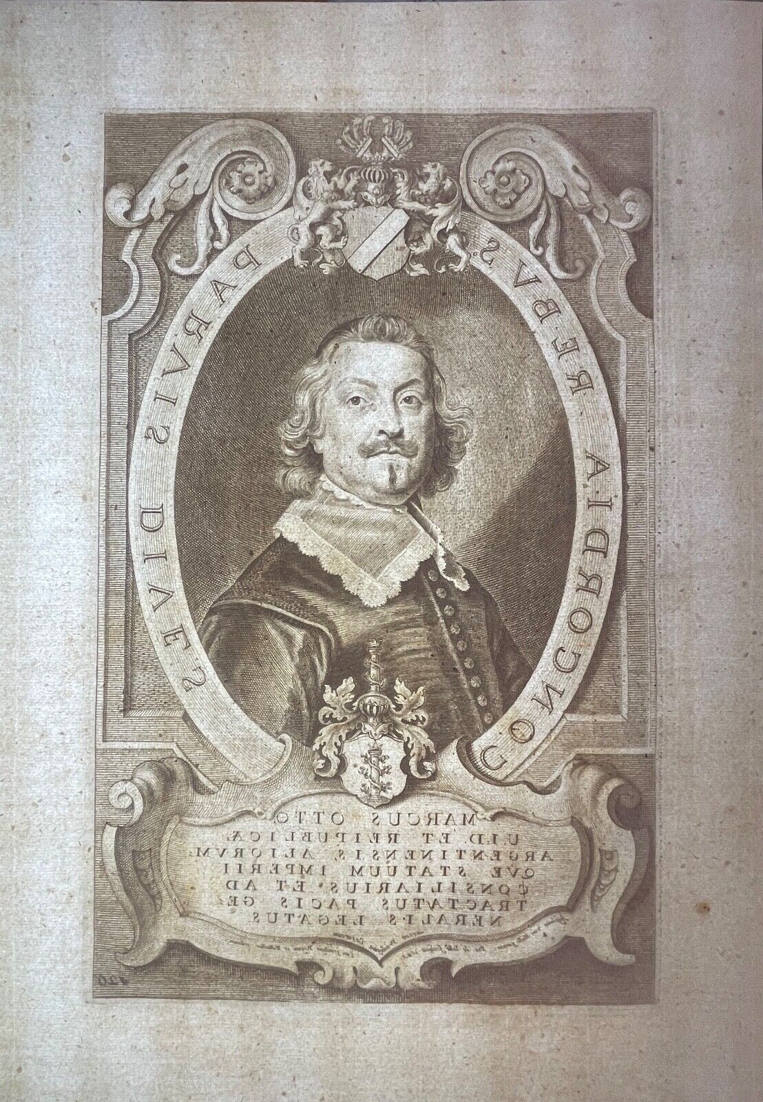 Marcus Otto Peace of Westphalia Engraving Pieter de Jode 1649 Van Hulle – Image 4