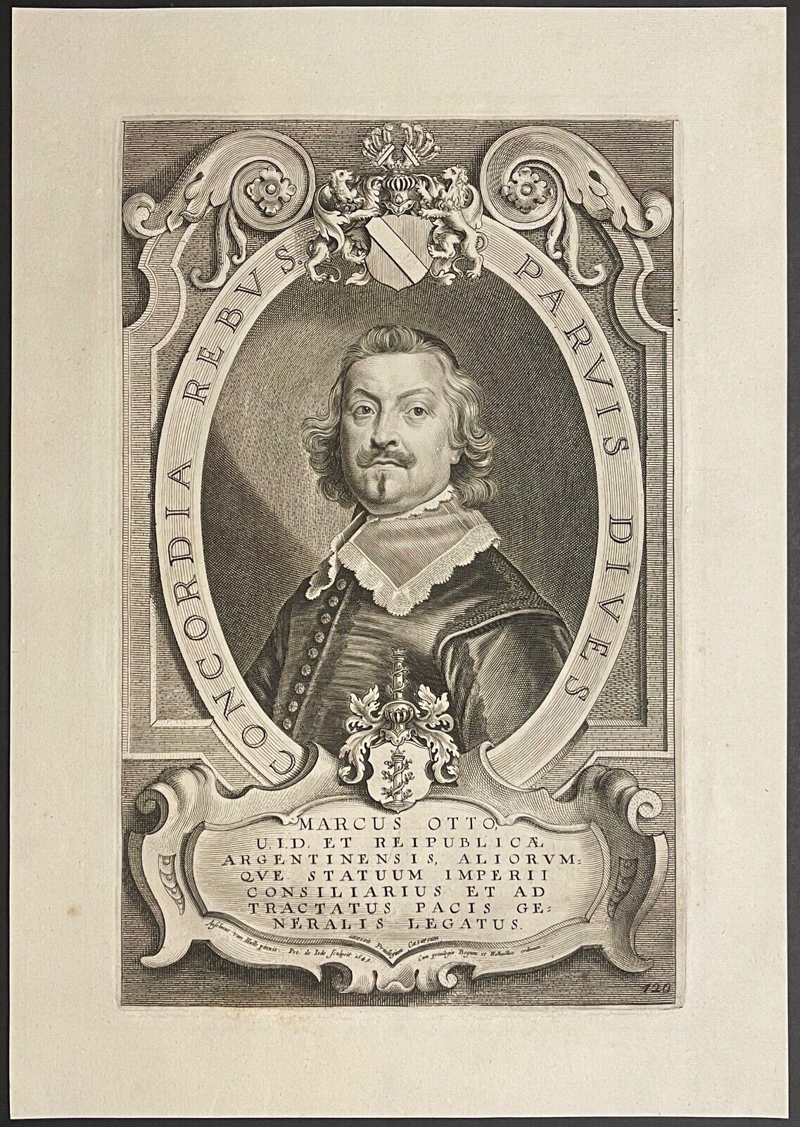 Marcus Otto Peace of Westphalia Engraving Pieter de Jode 1649 Van Hulle – Image 2