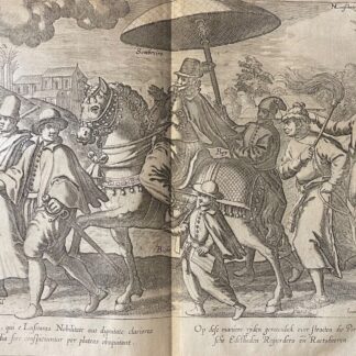 Portuguese India Goa Nobleman Horse 1596 Engraving Van Linschoten