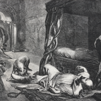 William the Conqueror Death Scene Antique Print after J Gilbert 1861