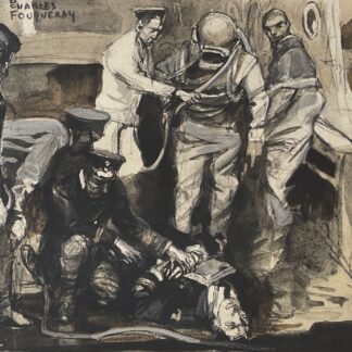 Naval Diver Secret-Code Mission – First World War Aquatint c.1920