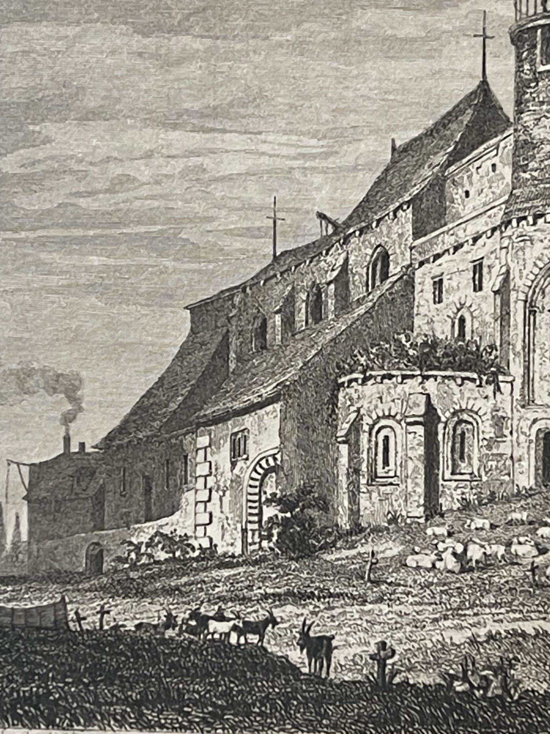 Montmartre Optical Telegraph – Saint-Pierre Church Engraving 1829 Paris France – Image 2