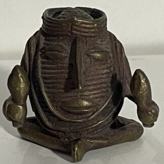 Indian Dhokra Figure – Expressive Miniature Sculpture with Brown Patina