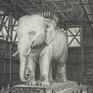 Paris Bastille Elephant Model – Antique Engraving Dated 1830