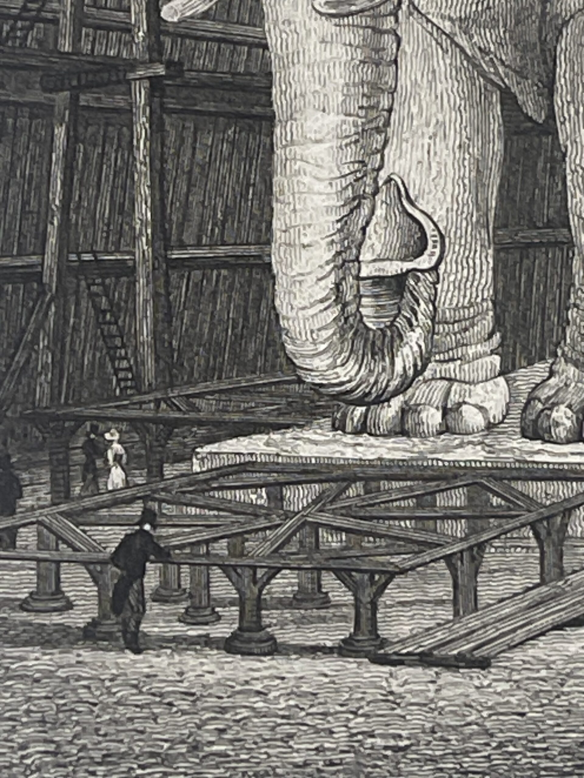 Paris Bastille Elephant Model – Antique Engraving Dated 1830 – Image 9