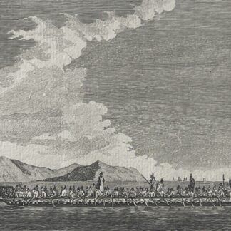 New Zealand Waka Taua – Maori War Canoe Engraving, 1817