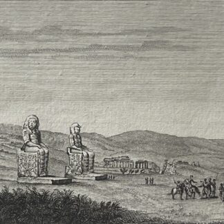 Luxor Egypt – Colossi of Memnon and Temple Ruins 1817 Engraving