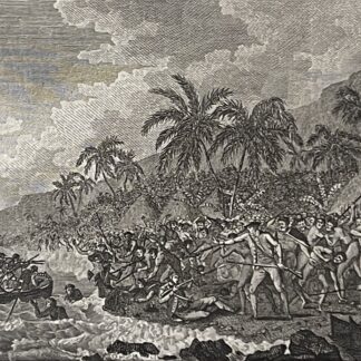 Hawaii, Captain Cook’s Death – Original 1817 Third Voyage Engraving