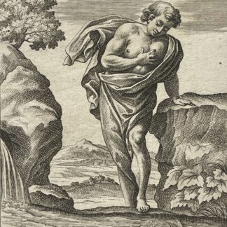 Narcissus Allegory of Self-Love – Ripa Iconologia Engraving c.1760