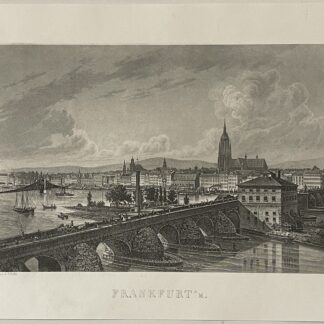 Frankfurt am Main Germany – Old Bridge and River View by Friedrich Foltz 1865