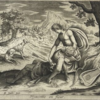 Apollo and Hyacinthus Engraving 1619 Ovid Hyacinth Transformation