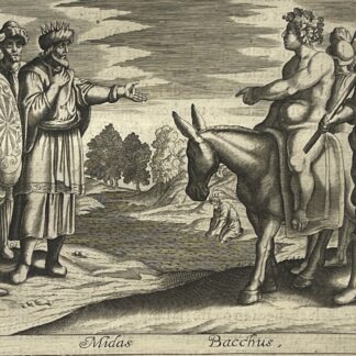 Midas and Bacchus Engraving 1619 from Ovid's Metamorphoses