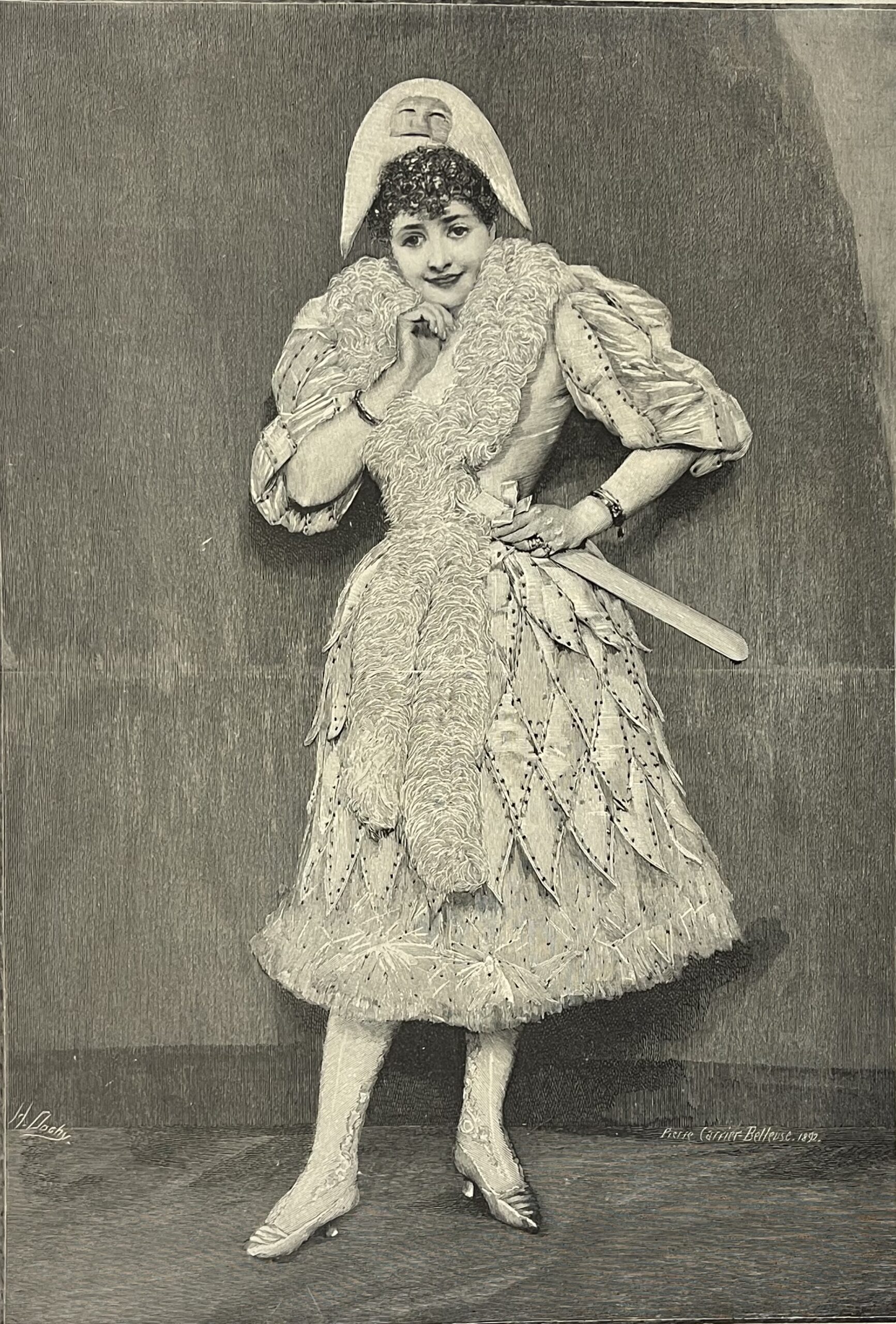 French Female Harlequin Engraving after Pierre Carrier-Belleuse 1895 – Image 3