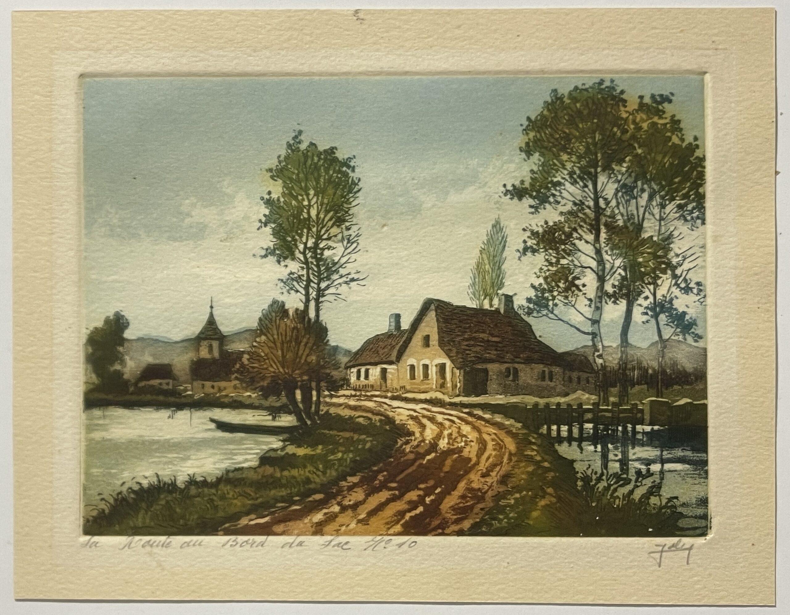 Joly — Lakeside Village, La Route au Bord du Lac Signed Colour Aquatint – Image 6