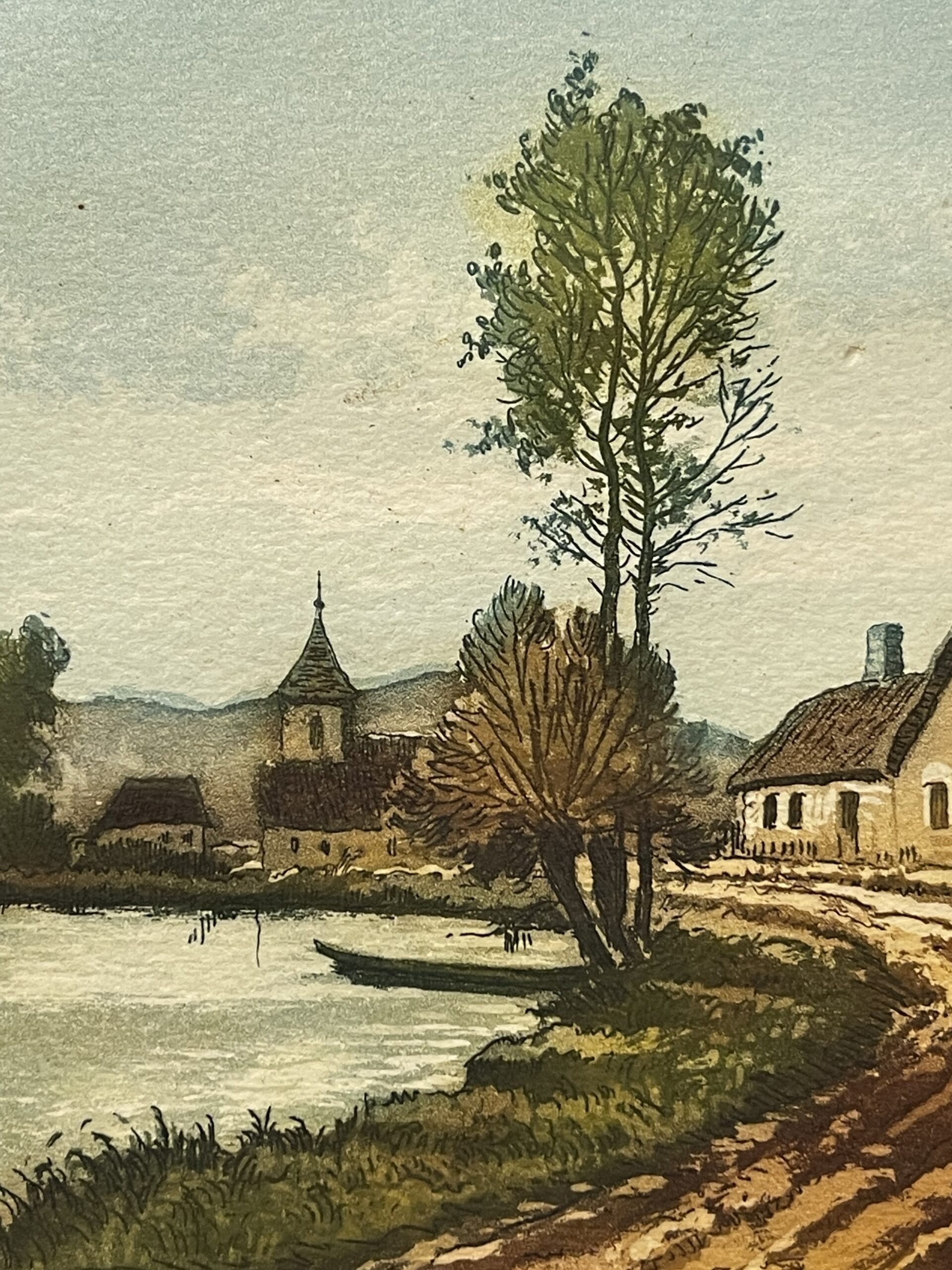 Joly — Lakeside Village, La Route au Bord du Lac Signed Colour Aquatint – Image 5
