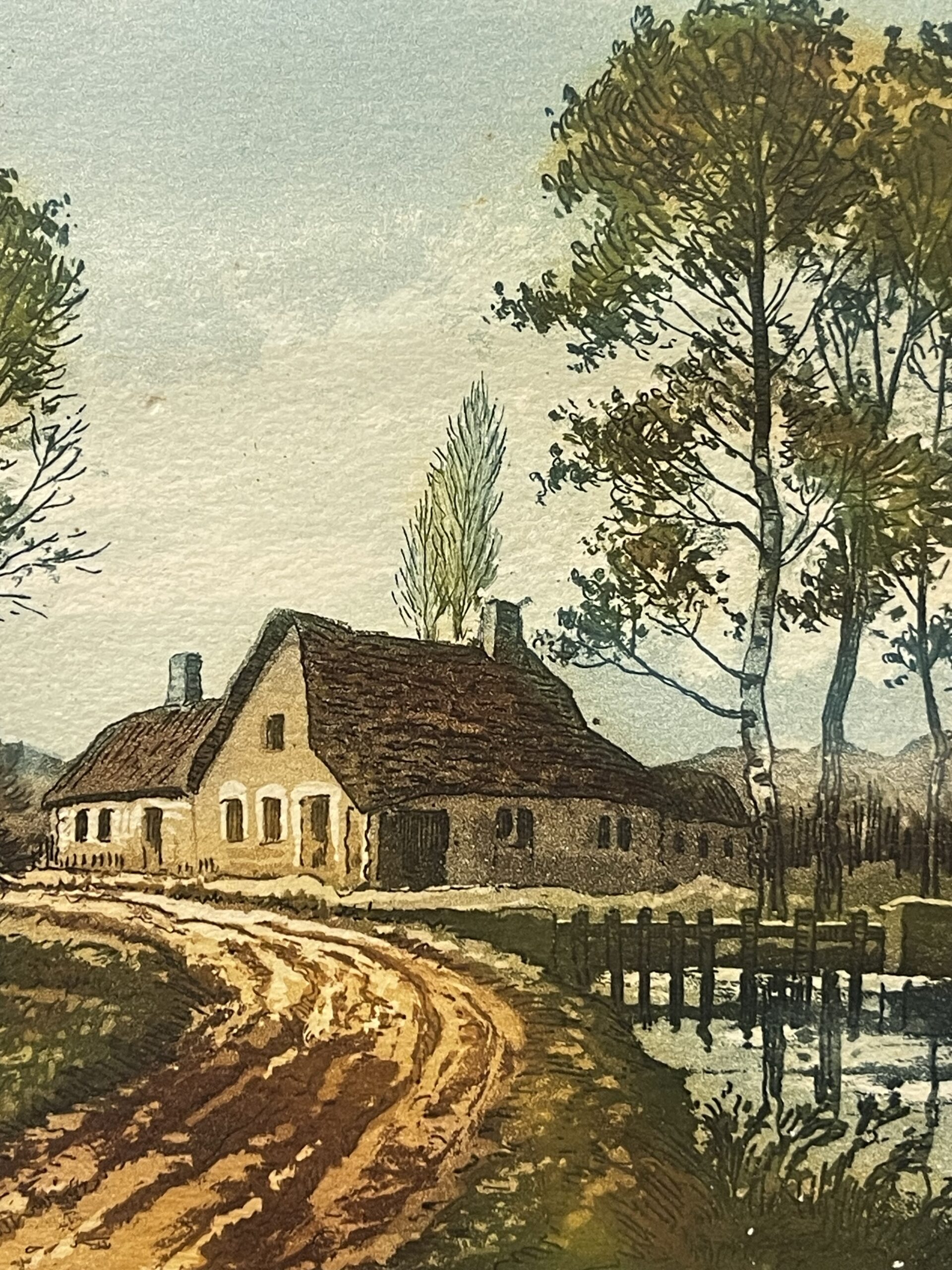 Joly — Lakeside Village, La Route au Bord du Lac Signed Colour Aquatint – Image 4
