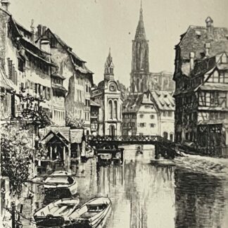 Strasbourg, Bas-Rhin — La Petite France Print by Leopold Robin, circa 1930 Alsace