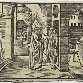 Christ and Nicodemus — German Renaissance Woodcut with MS Monogram
