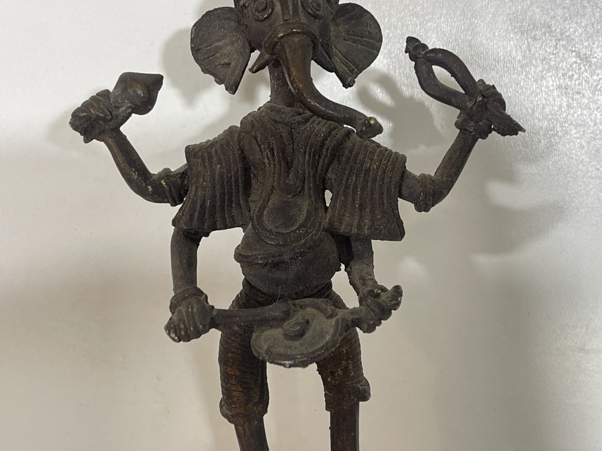 Ganesha Musician – Antique Bastar Dhokra Tribal Bronze, India, 19th Century – Image 7