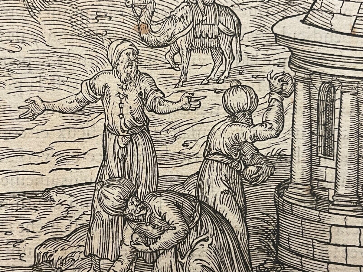 Israel Jerusalem Woodcut 1575 – Absalom’s Tomb – André Thevet – Image 9