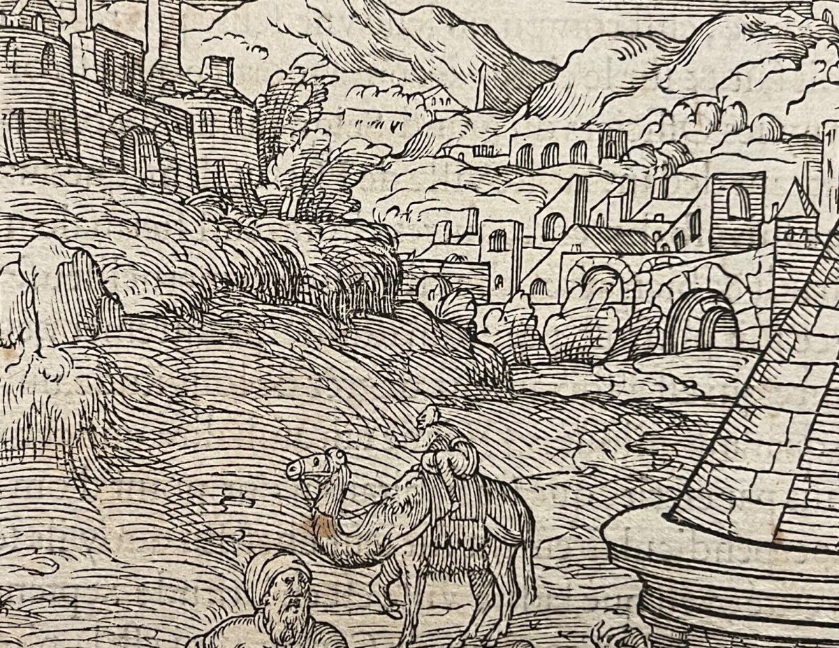Israel Jerusalem Woodcut 1575 – Absalom’s Tomb – André Thevet – Image 8