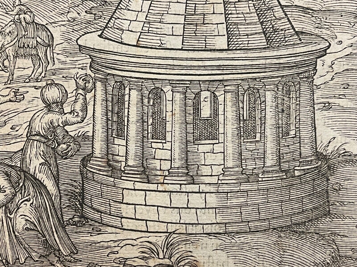 Israel Jerusalem Woodcut 1575 – Absalom’s Tomb – André Thevet – Image 6