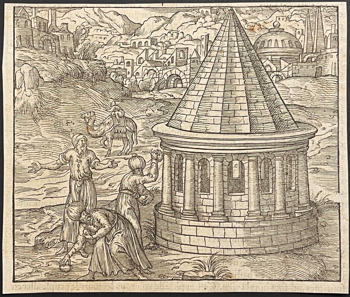 Israel Jerusalem Woodcut 1575 – Absalom’s Tomb – André Thevet – Image 2