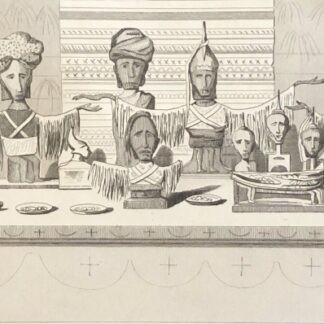 Waigeo Island West Papua Indonesia 1836-37 Pagoda Idols Steel Engraving