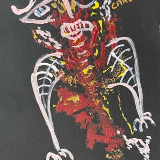 Brazilian Voodoo Art – O Cangaceiro, Expressive Acrylic Painting by D.M.