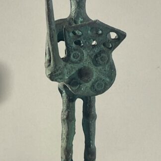 Sardinia Nuragic Warrior Bronze Sculpture on Wooden Base 20th Century Replica