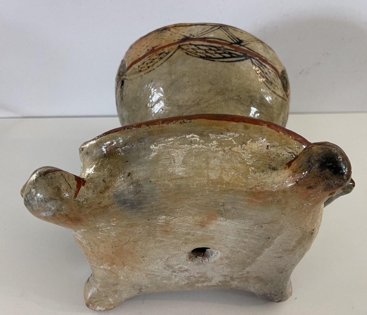 Tunisia Sejnane Berber Turtle Nafer Brazier Pottery 26cm 20th Century – Image 4