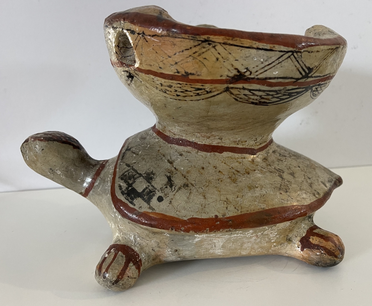 Tunisia Sejnane Berber Turtle Nafer Brazier Pottery 26cm 20th Century