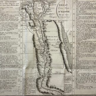 Egypt Nile Valley Map 1817 Cairo to Aswan with French Gazetteer
